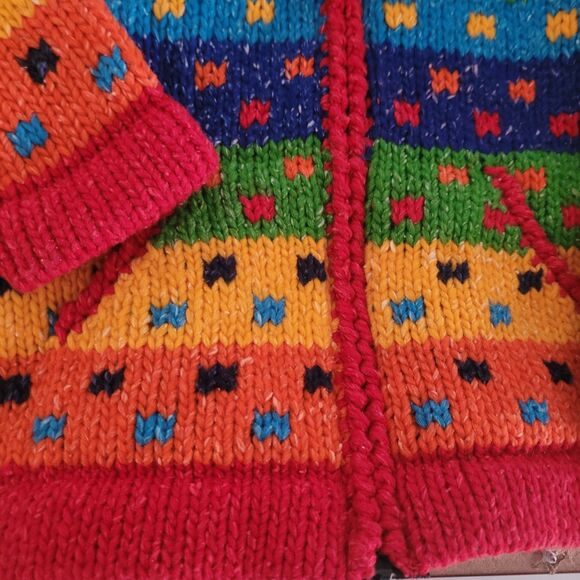 NEW Invisible World unisex kids sweater wool knit color handmade Juneau Alaska - Picture 8 of 14